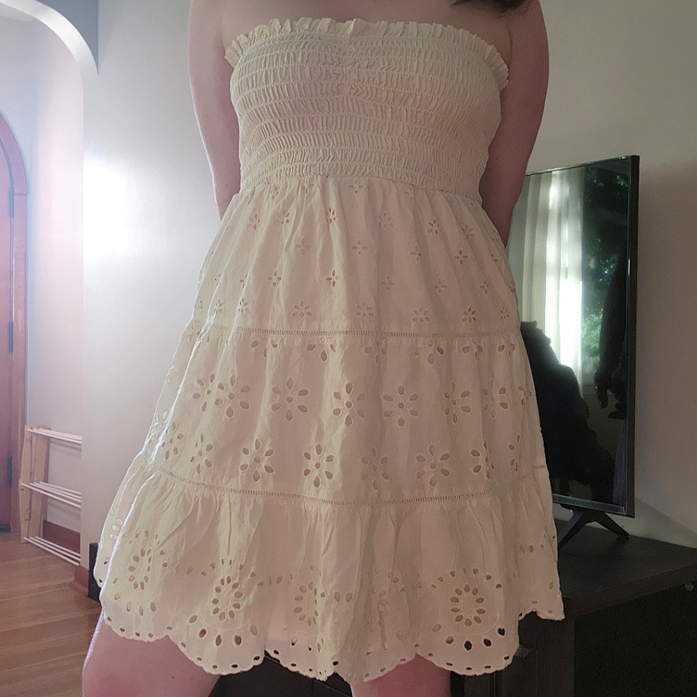 NWT American Eagle Women's Large Eyelet Dress Off-White